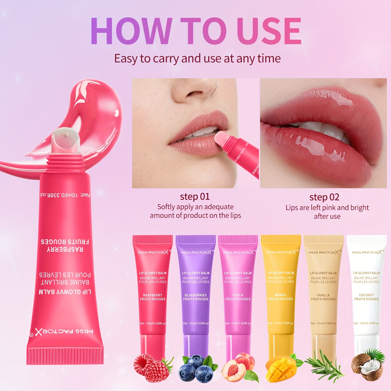 24pcs/Box 6 Flavors Moisturizing Lip Gloss - Nourishing, Non-Greasy, Long-Lasting Shine for Dry Lips, Women'S High-End Gift Set - Image 9