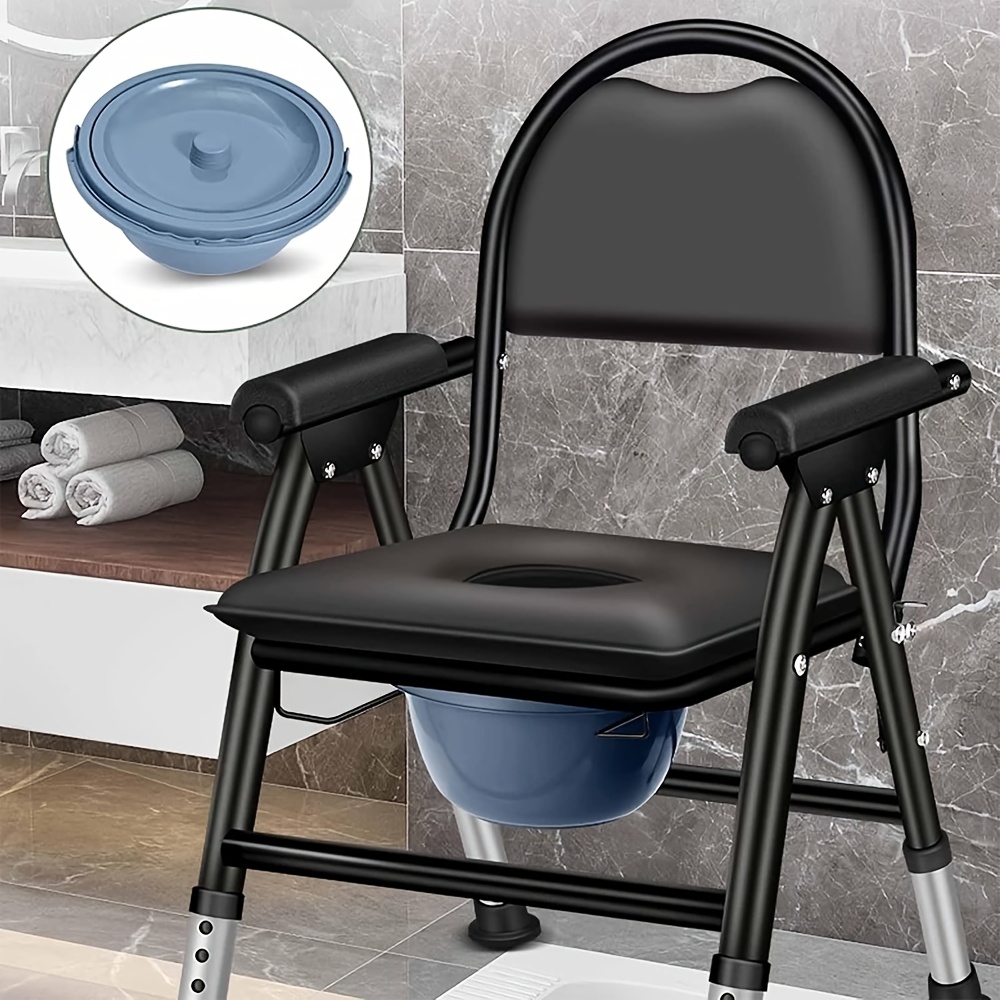 Folding Commode Chair For The Elderly And Disabled, Designed For Portability