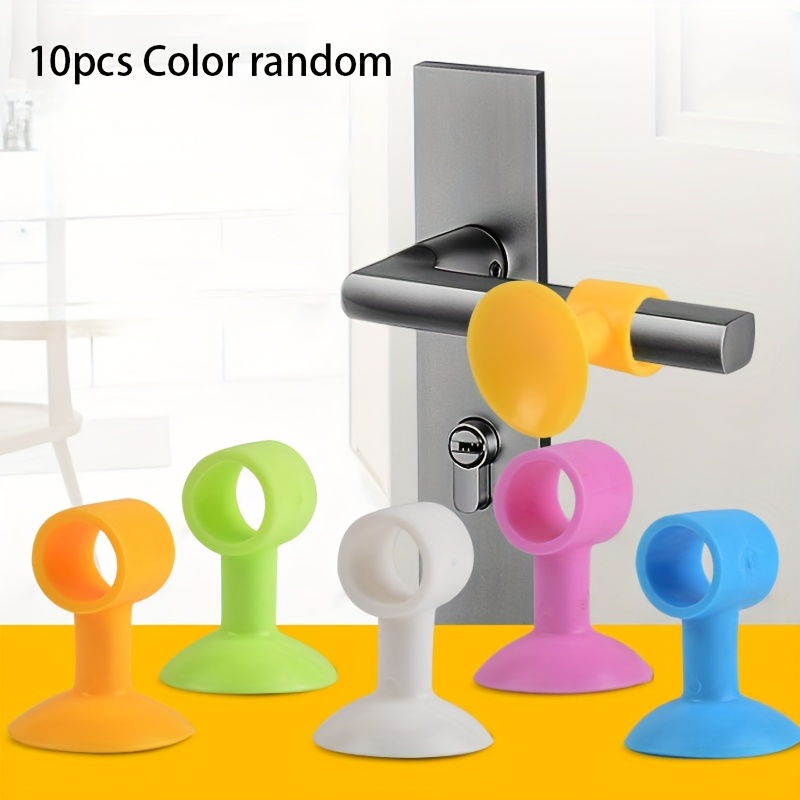 Anti-collision Door Handle Wall Protector, 10 Door Handle Suction Cup Guards, Bumper For Furniture, Bathroom, Office, Random Colors