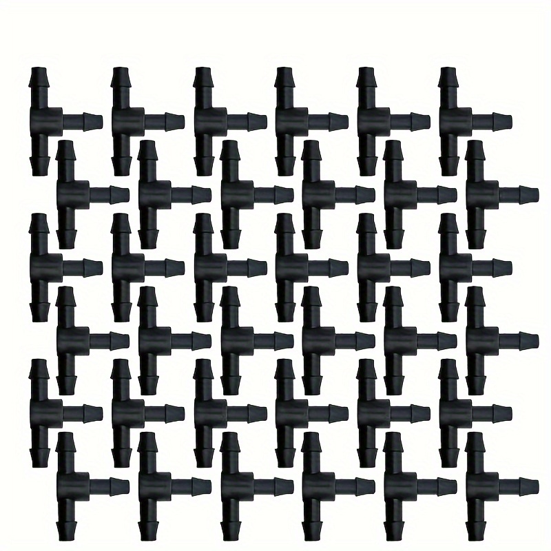 30pcs/100pcs 1/4inch Plastic Barbed 3-way Tee Connector For 4/7mm Tubing Watering Pipe Hose Couplings Micro Drip Irrigation Garden Tools