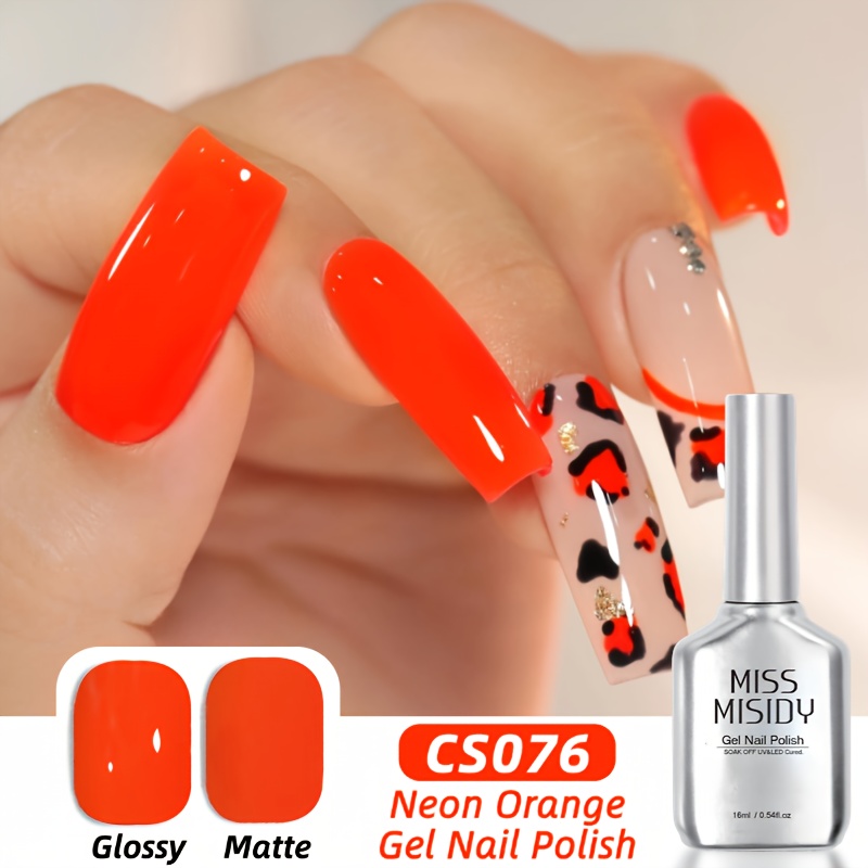Image of Miss Misidy 0.54oz Neon Orange Gel Polish Translucent Neutral Natural Milky 16ml Jelly Polish Art Diy At Home (cs076)