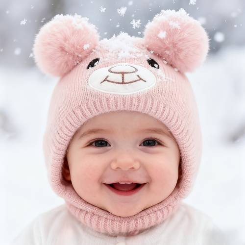 a cute baby hat for autumn and winter suitable for boys and girls designed to keep infants warm with adorable cartoon patterns