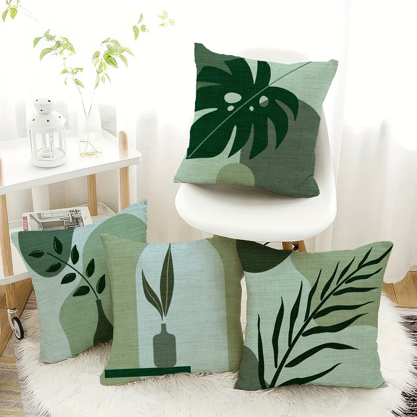 

4pcs Set - Pillowcases - For Sofa, & Bedroom, Zip , Washable