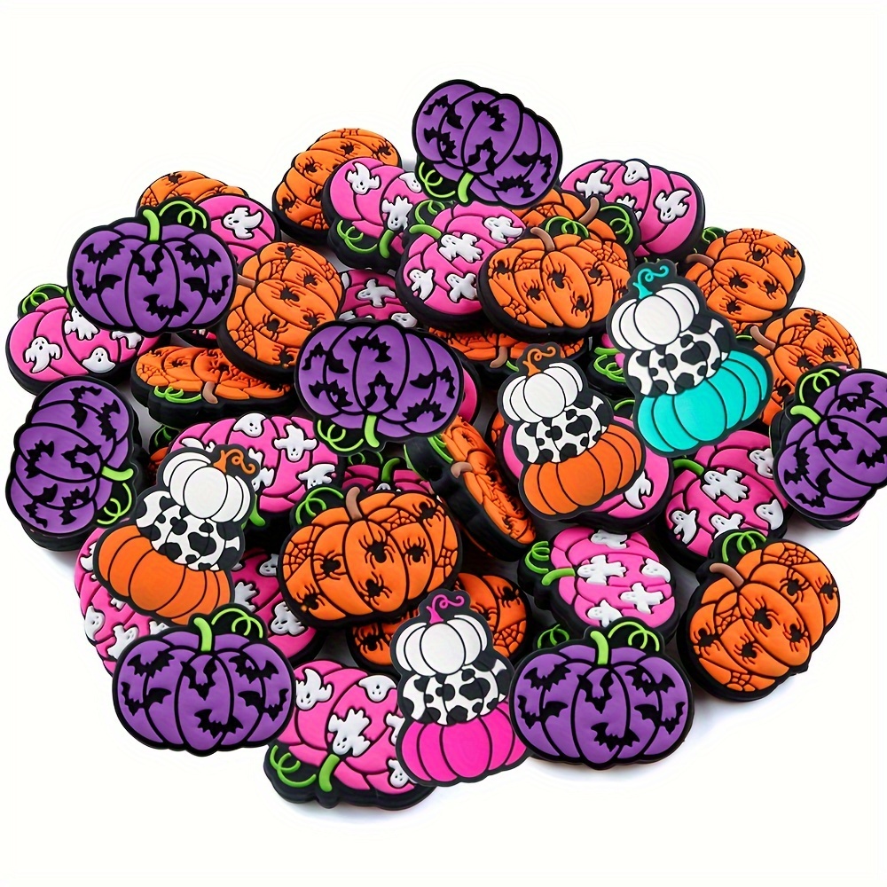 

Silicone Beads Set Of 6 - Pumpkin Themed Focus Beads For Beading Crafts, Keychains, And Festive Decorations