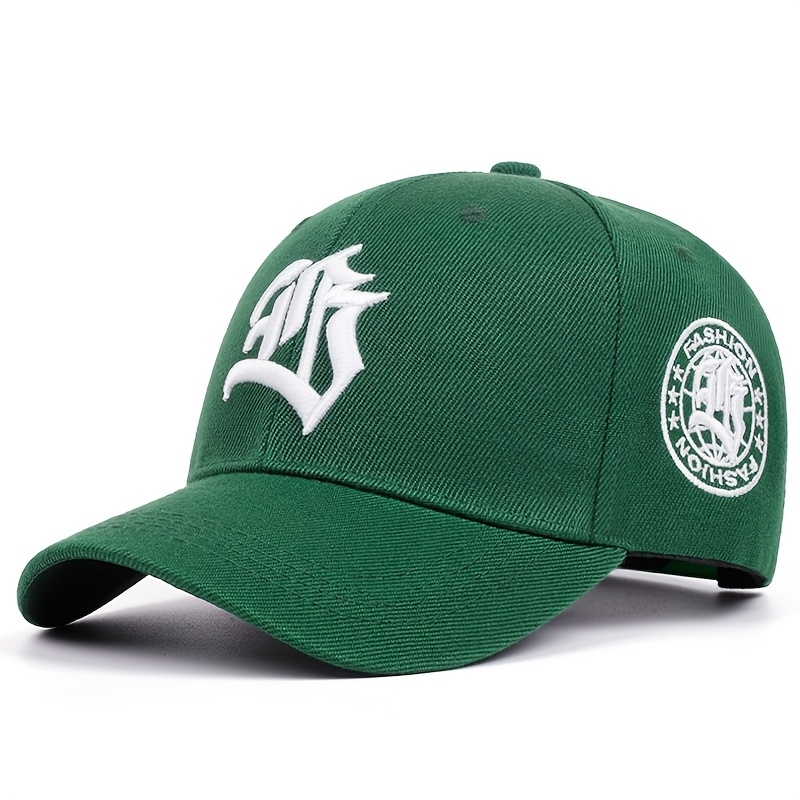 TEMU Single Pack Fb Gothic Letter High-quality Unisex Baseball , Fashionable Outdoor Sports Hat, Adjustable , With Acrylic Knit Fabric, Textile