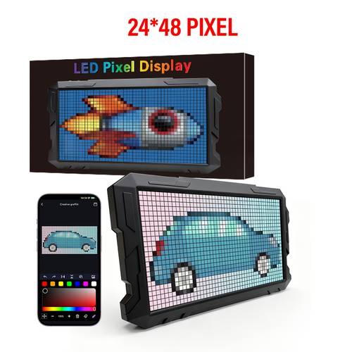 lihangstar smart led pixel light rectangular mecha style programmable pixel screen with app control night light flexible for desktop scrolling led sign app suitable for home decoration cafe