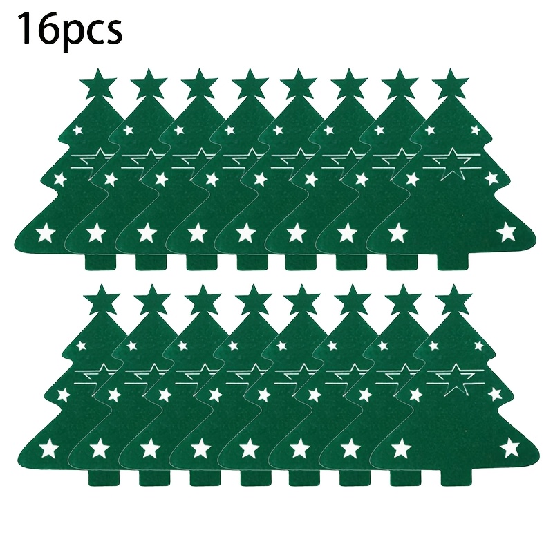 Image of 16pcs Christmas Cutlery Bag Set With , Perfect For Holiday Dinner Table Decor For Christmas,newyear,valentine,party Events
