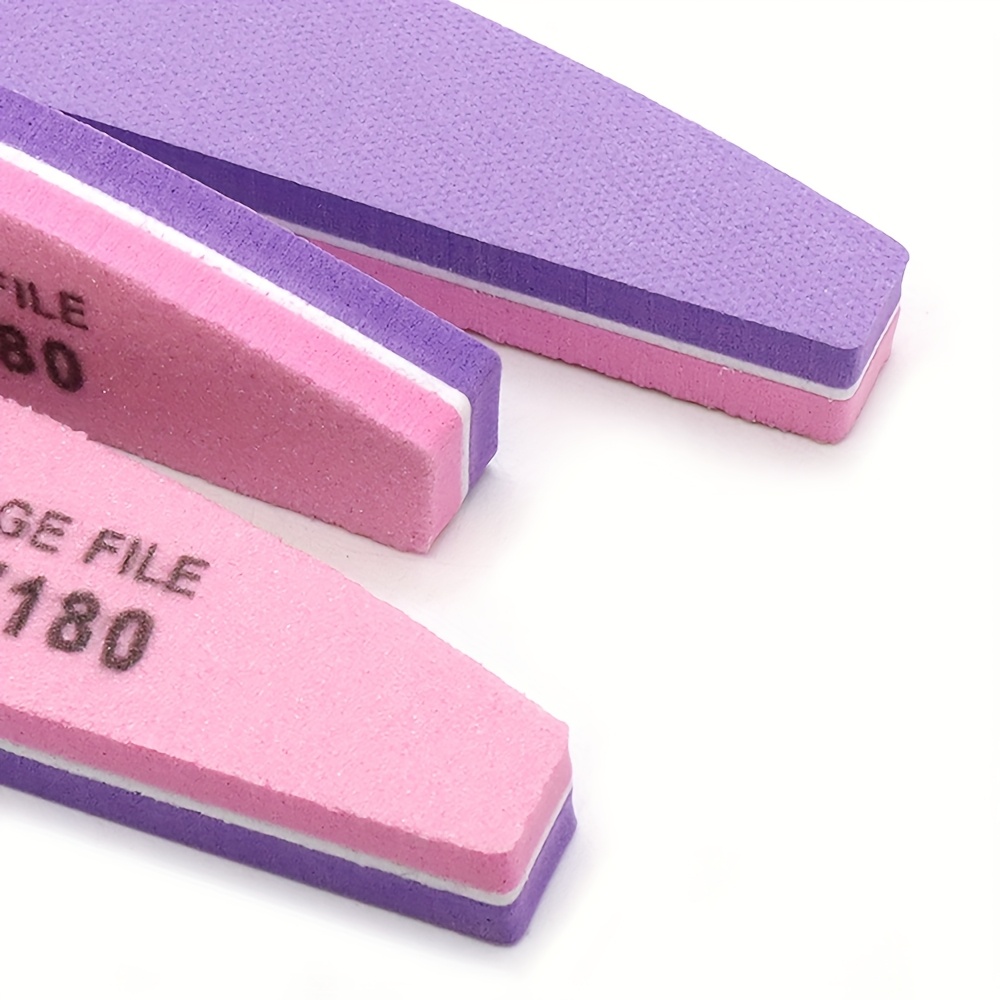 7pcs Sponge Nail Art Sanding Buffers, 100/180 Grit Tools