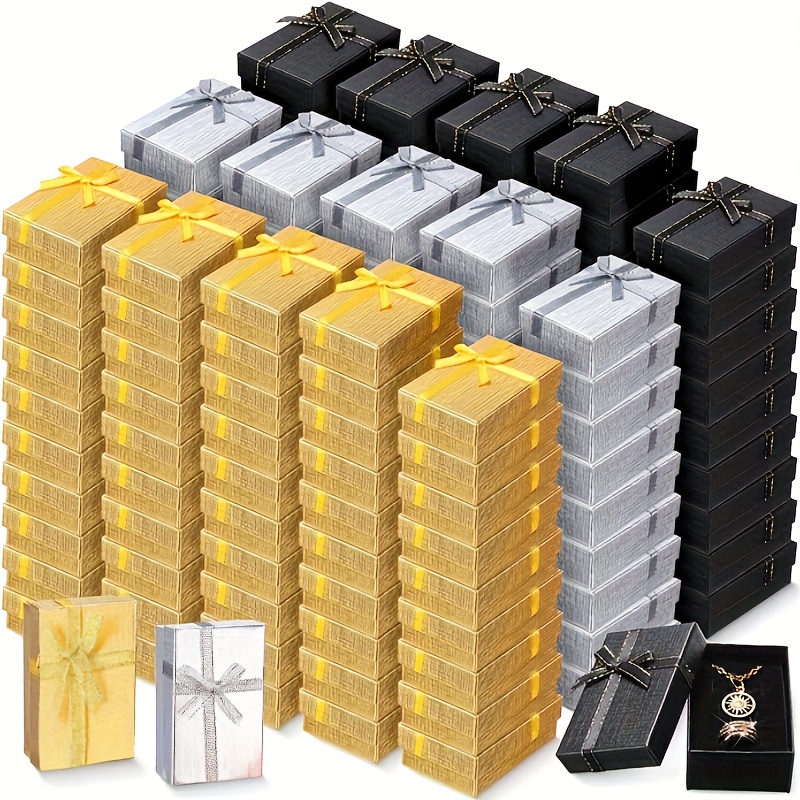 12/24/36/48pcs cajas de joyería cajas de regalo pequeñas cajas de regalo de cartón   con   para anillos collares aretes pulseras