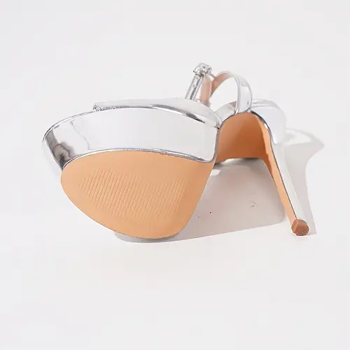 womens fashion stiletto heels with ankle strap round toe high heel dress shoes cover rubber sole solid color for summer stiletto heels