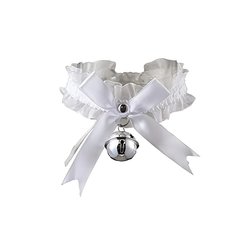 Image of 1pc Adjustable Lace Necklace With A Bell, Suitable For Women's Role-playing Party Jewelry Neck Chain