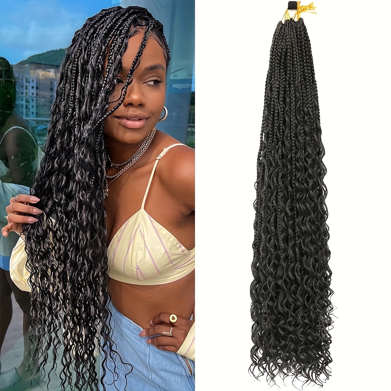 5packs goddess boho box braid crochet hair 28 inch crochet - Temu