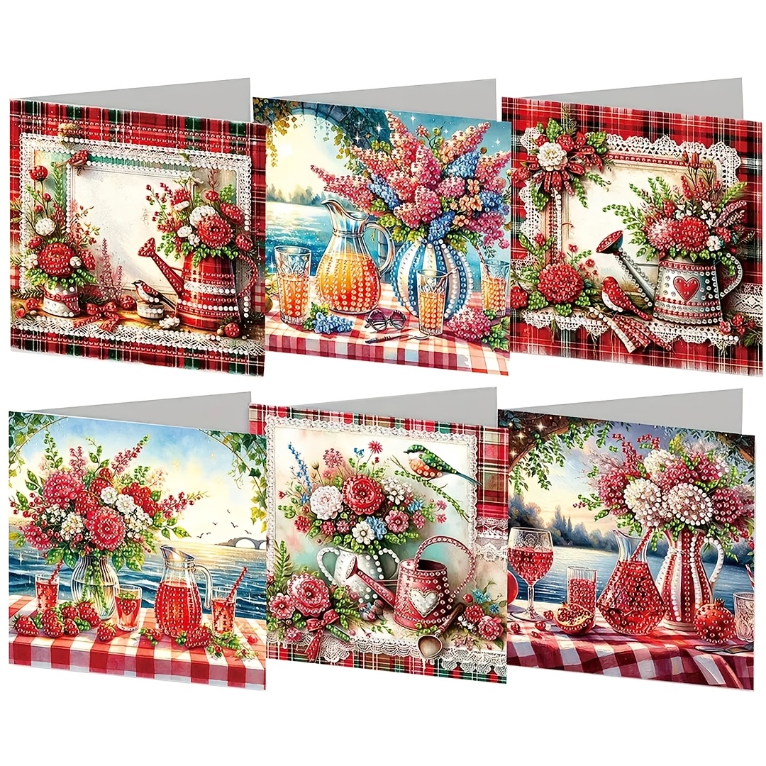 TEMU 6pcs Set, Diamond Painting Kit, Baby Thank You Card, Convey Beautiful Wishes, Unique Mosaic Product Design Unleashes Your And Imagination,