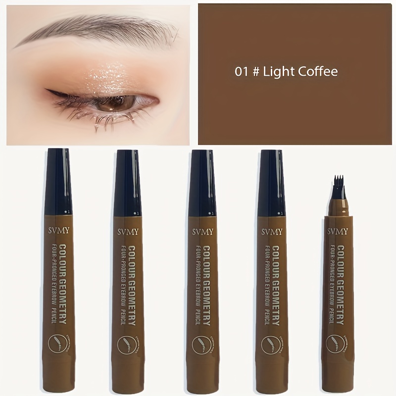 Image of 5pcs Four-prong Eyebrow Pencil Set, Long-lasting, Waterproof And Sweatproof, Natural Makeup Effect, Suitable For Beauty Enthusiasts And Beginners, Perfect Gift