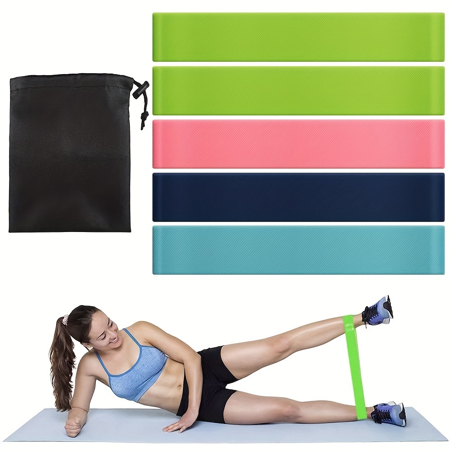 5pcs/set, Rubber Elastic Yoga Resistance Band, Yoga Tension Rope For Hip  Thigh Training, Fitness Exercise Yoga Pilates Supplies