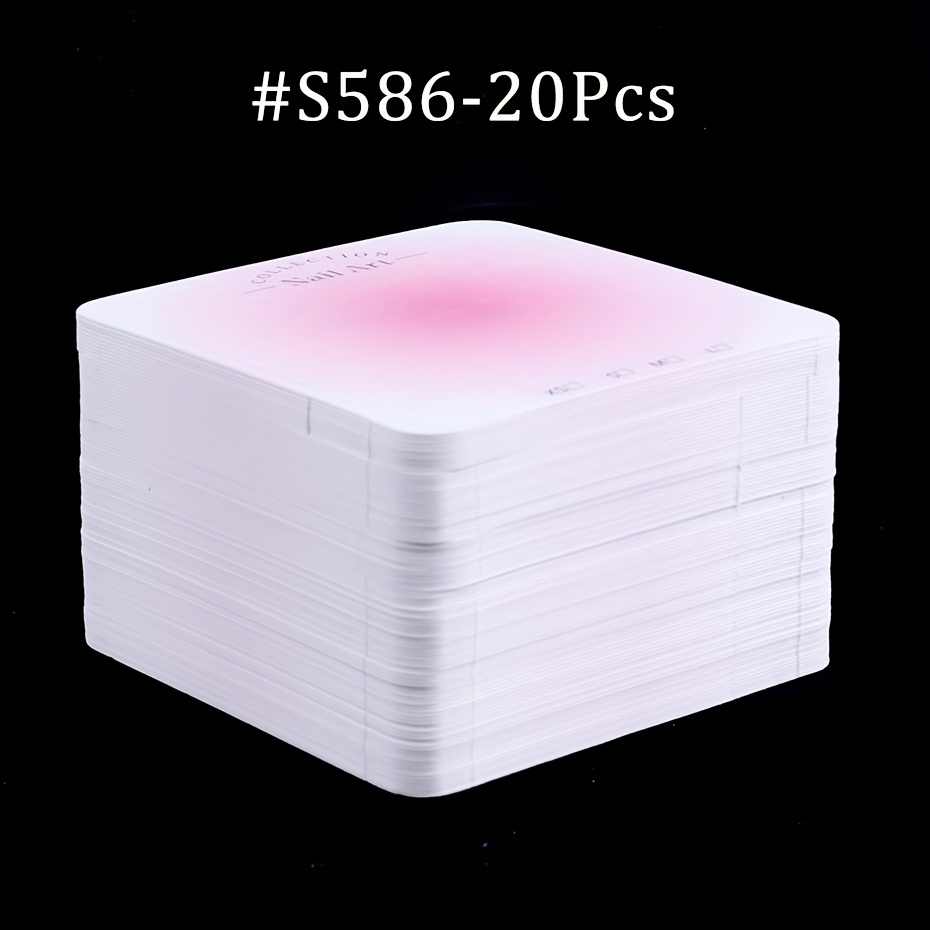 TEMU pièces Carton à Ongles Portable 75 Papier d'Art pour Présentation d'Ongles, Carton à Ongles Dégradé Blush Blanc, Carton Modèle pour Ongles, Kit