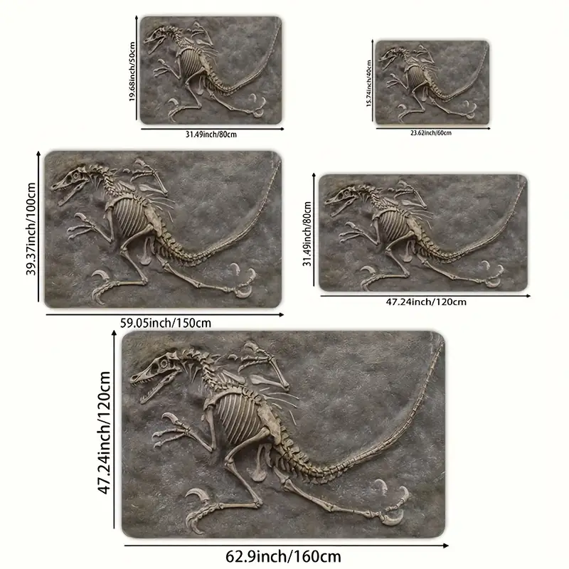 dinosaur pattern soft thickened mat 8mm machine washable suitable for bathroom room bedroom multifunctional indoor decorative mat dinosaur bathroom decoration Product details 2