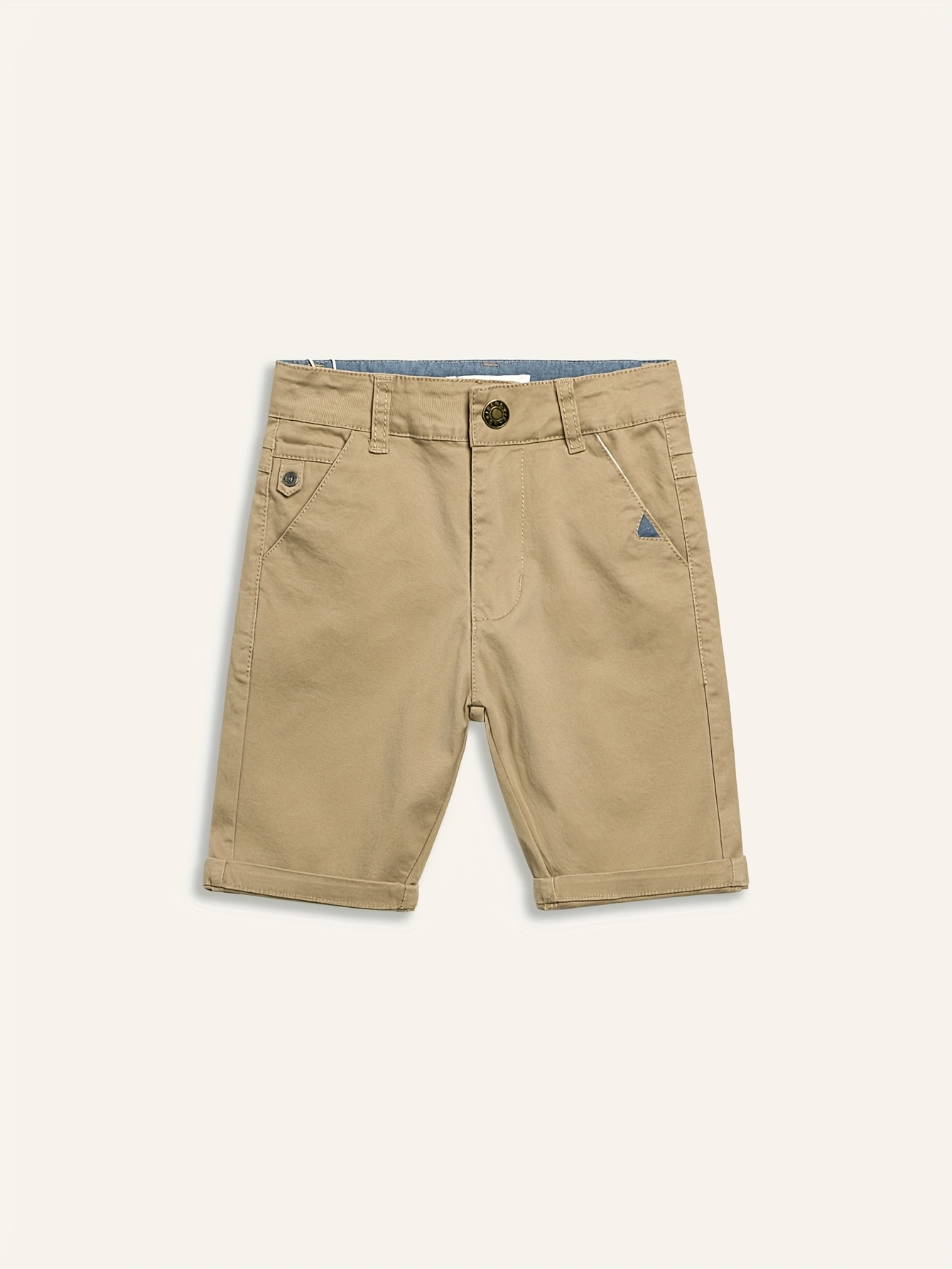 Pantalones Cortos Casuales Ajustables para Niños de 100% Algodón con  Cintura Elástica y Correa Estilo Escolar Beige Caqui, Pantaloncilllos  Veraniego