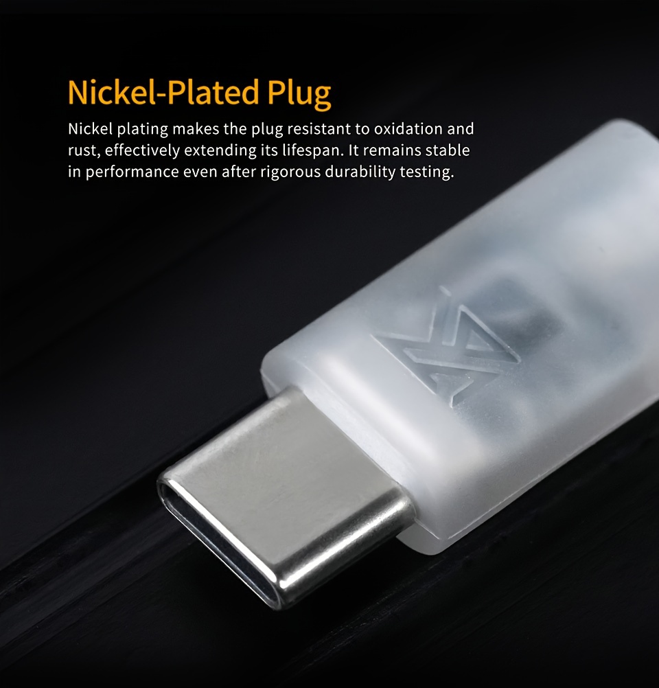 kz type plated wire type c data cable oxygen free copper dual pin plug hifi earphone cable Product details 6