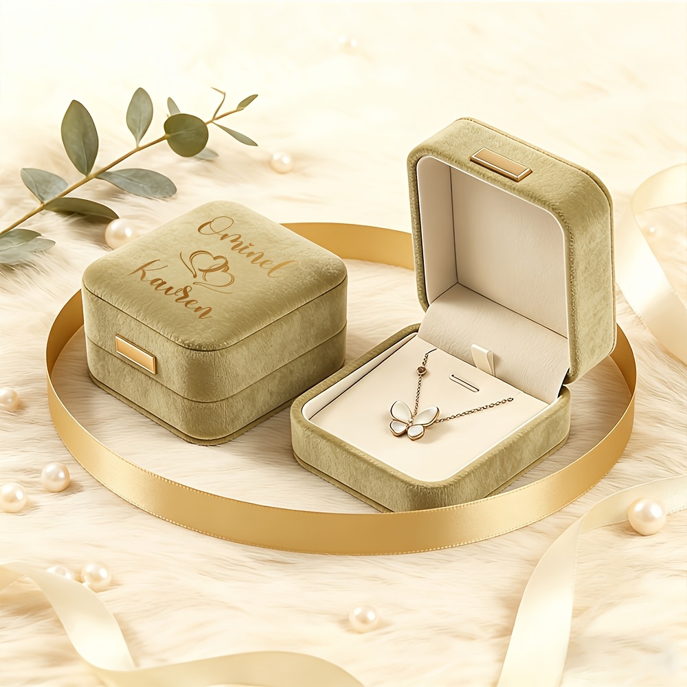 Personalized Velvet Pendant Box, Perfect Holiday Gift