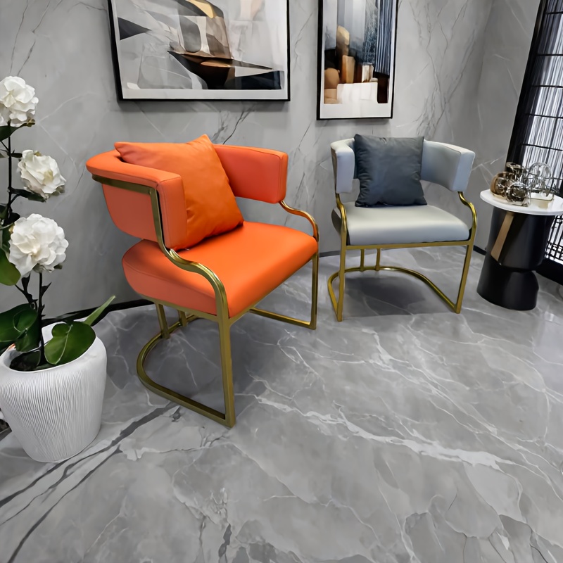 2 Colors Available, Fashionable Electroplating Process Light Luxury Simple Style Dining Chair, High-End Tea Chair for Office, Beauty Salon Reception Chair, Mahjong Sofa Chair, Nail Salon Makeup Chair, Living Room Chair, Dining Chair