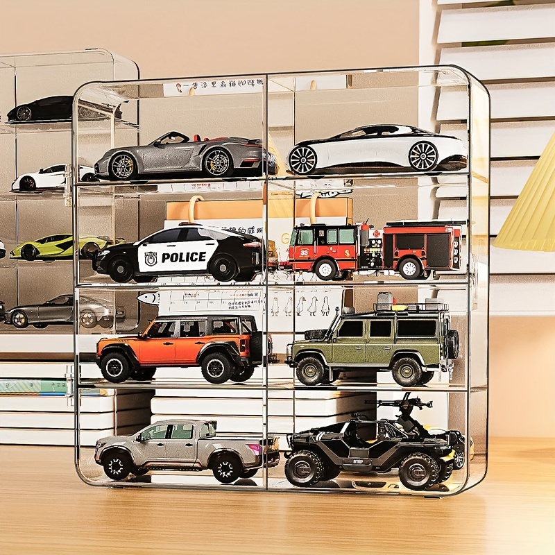 

8-compartment Display Case /64 Toy And , , Clear Storage Box For Vehicles, No Required, Display