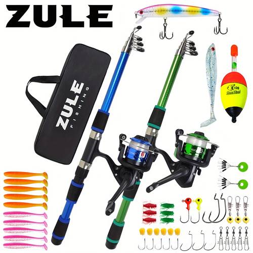 1 8m spincasting fishing kit for beginners super short telescopic rod reel lures accessories storage bag ideal for thanksgiving christmas halloween fathers day gifts beginner fishing kit compact fishing gear durable fishing rod
