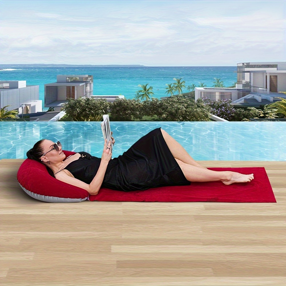 Yjkedfh Tapis De Plage Avec Coussin Gonflable, Chaise Longue Anti-Sable, Matelass De Détente Pliable Pour La Famille, Les Amis, Le Bronzage Et Le Bronzage (160 X 70 Cm