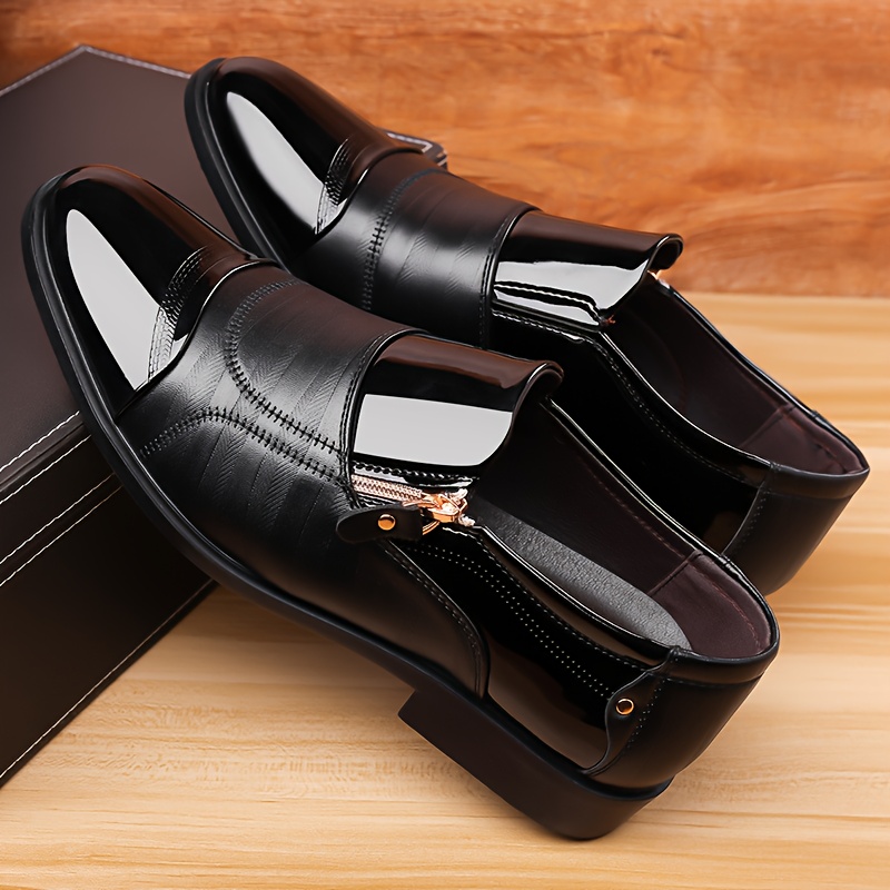 zapatos de negocios casuales para hombre en   - zapatillas bajas sin cordones con punta redonda y plantilla acolchada pu, versátiles para toda temporada:  ,   formales o atuendos informales. diseño   e   (sin nudos).   antideslizante de goma y forro en pu elegante e   4