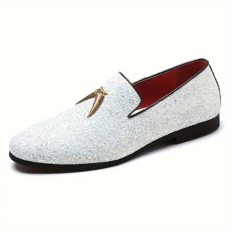 mens loafers metallic glitter slip moccasins dress shoes - Temu mens loafers metallic glitter slip moccasins dress shoes - Temu