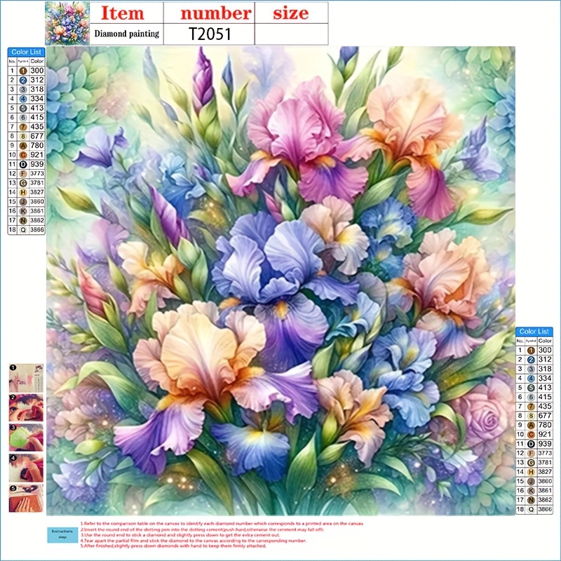 TEMU Bouquet - 5d Painting Kit, , Diy Mosaic Art Set For Home Or Office Wall Decoration