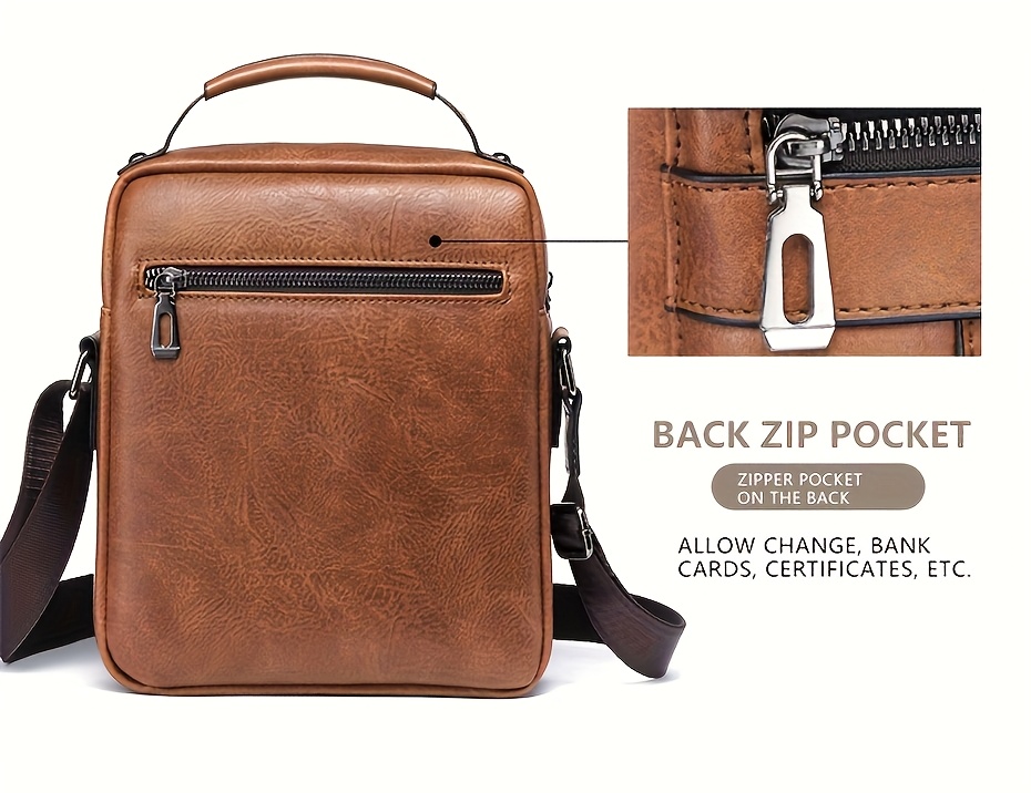 2025 new mens genuine leather crossbody bag shoulder bag vintage handbag business bag   in   Product details 12