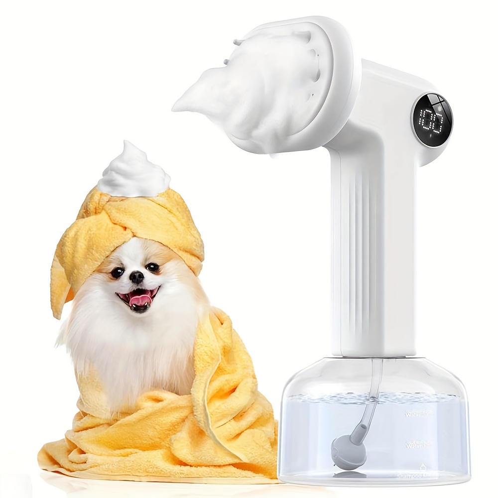 

Automatic Foaming Soap Dog Bath Brush, Foaming Dispenser With Soft Silicone Massage Dog Shampoo Brush, One-click Deep Cleaning Dog Washing Brush For Short And Long Haired Pet, White