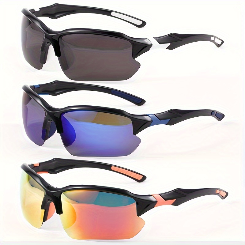 TEMU 3pcs Polarized Sports For , Windproof For Cycling, Baseball, Running, , Golf & Driving