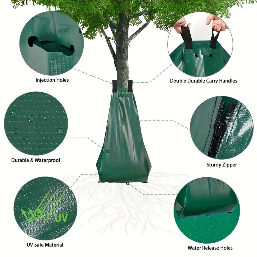 

Grand sac d'arrosage pour arbres de 20 gallons - Durable, résistant aux UV et permettant d'économiser du travail pour une irrigation efficace