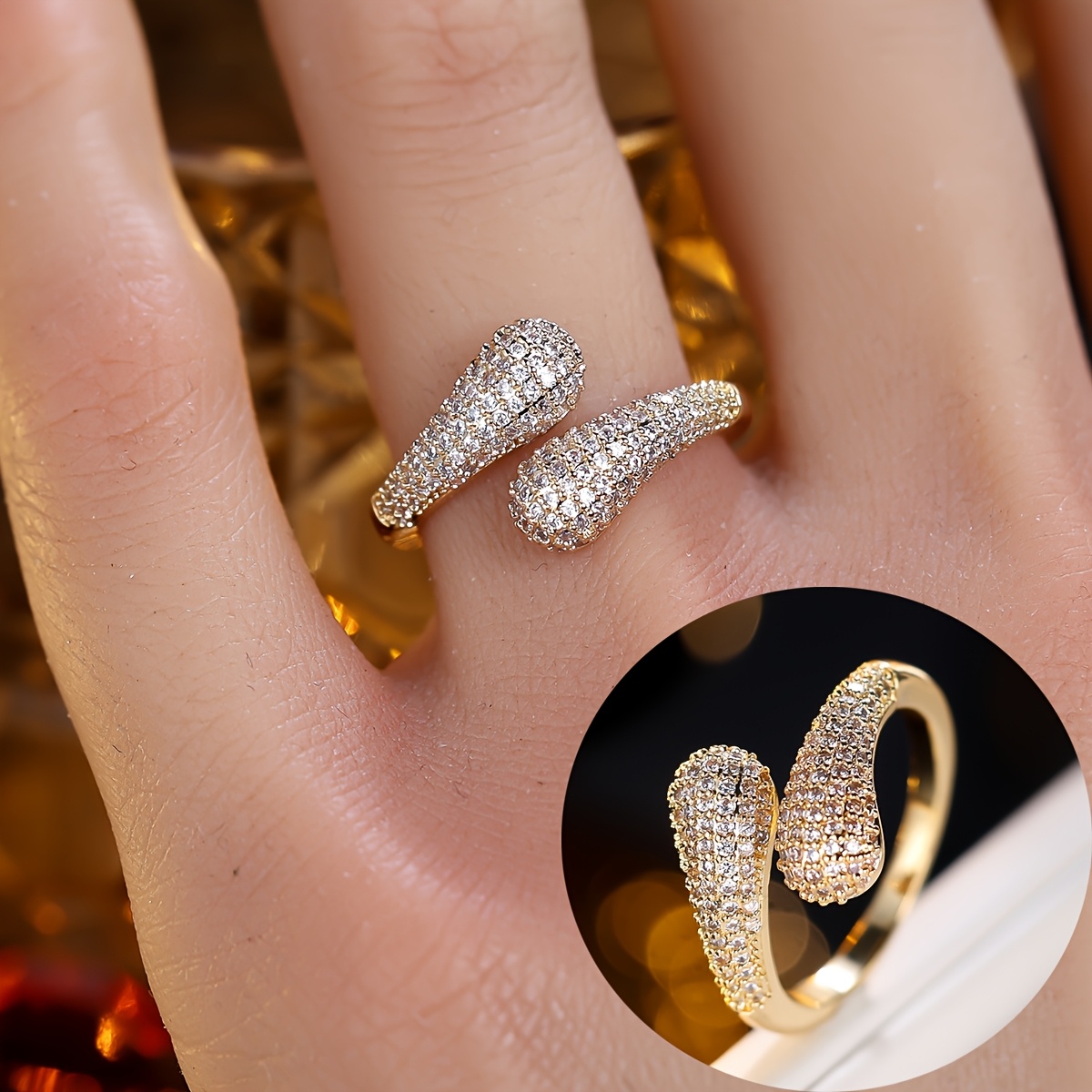 Women's Exaggerated Snake-Shaped Open Ring, Fashionable Design