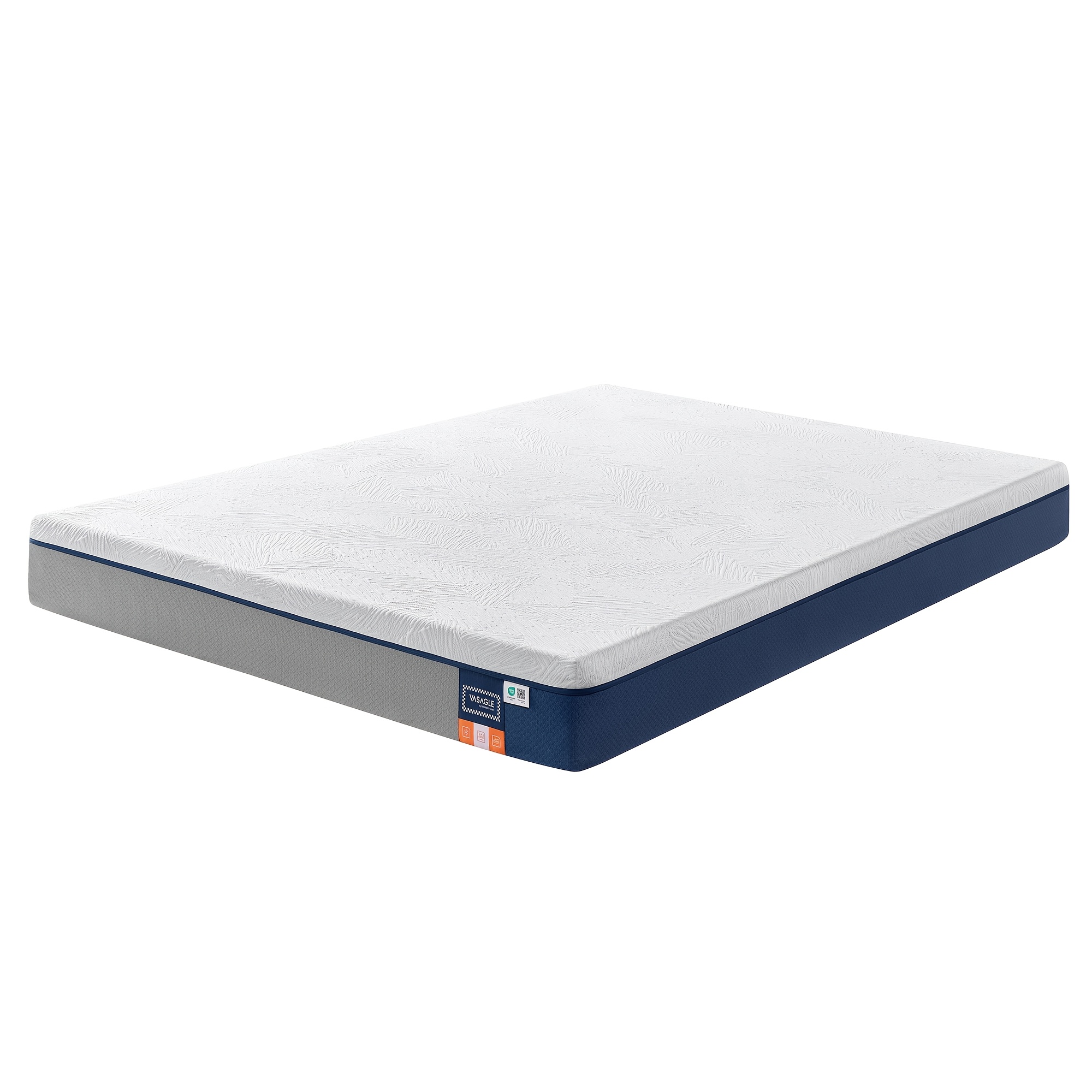 TEMU Matelas 7 zones en mousse à de avec gel rafraîchissant, housse amovible et lavable, technologie à gel, convient pour chambre à coucher, soutien