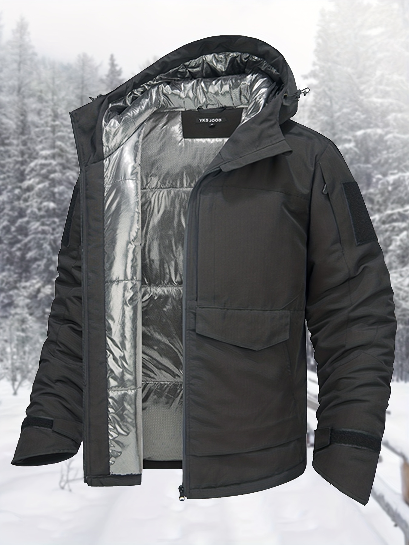 Men's Thermal Reflective Jacket & Long Pants Set for Winter