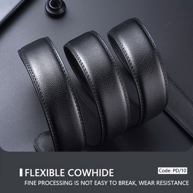 Men's Leather Belt with Automatic Buckle, Stylish & Durable