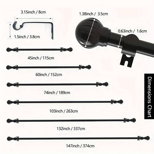 lantern head style curtain rod roman rod fits 28 to 144 inch windows curtain rod bracket set sturdy and durable in white black golden silvery