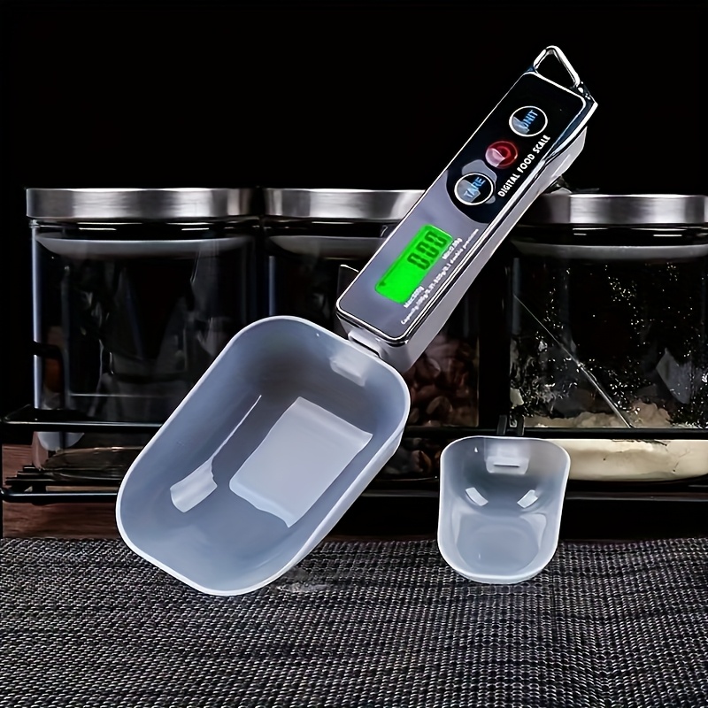 1pc electronic measuring spoon kitchen scale   stainless steel digital spoon scale portable practical 100g 0 01 500g 0 1  measurement pet food measuring spoon   battery free