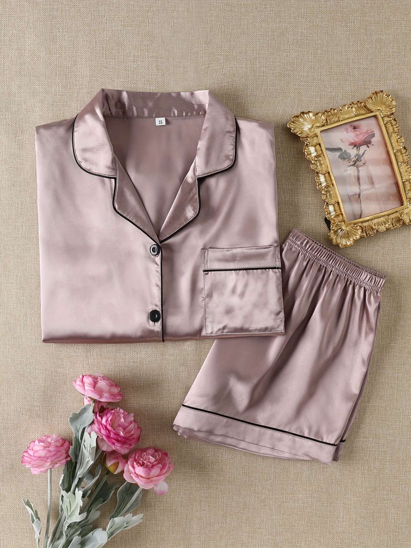 ensemble pyjama décontracté en satin haut à Temu Switzerland