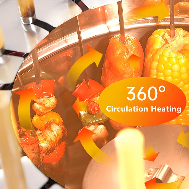 Heavy-Duty Stainless Steel BBQ Grill with Lid - Commercial/Home Use, Holds 22/30 Skewers, Portable Outdoor/Indoor Grill for Camping, Backyard, Restaurants - Compatible with Charcoal & Gas - Easy Assembly Required, Grills for Cooking, Outdoor Grilling, Sturdy Handles, Skewer Holder, Restaurant Owners