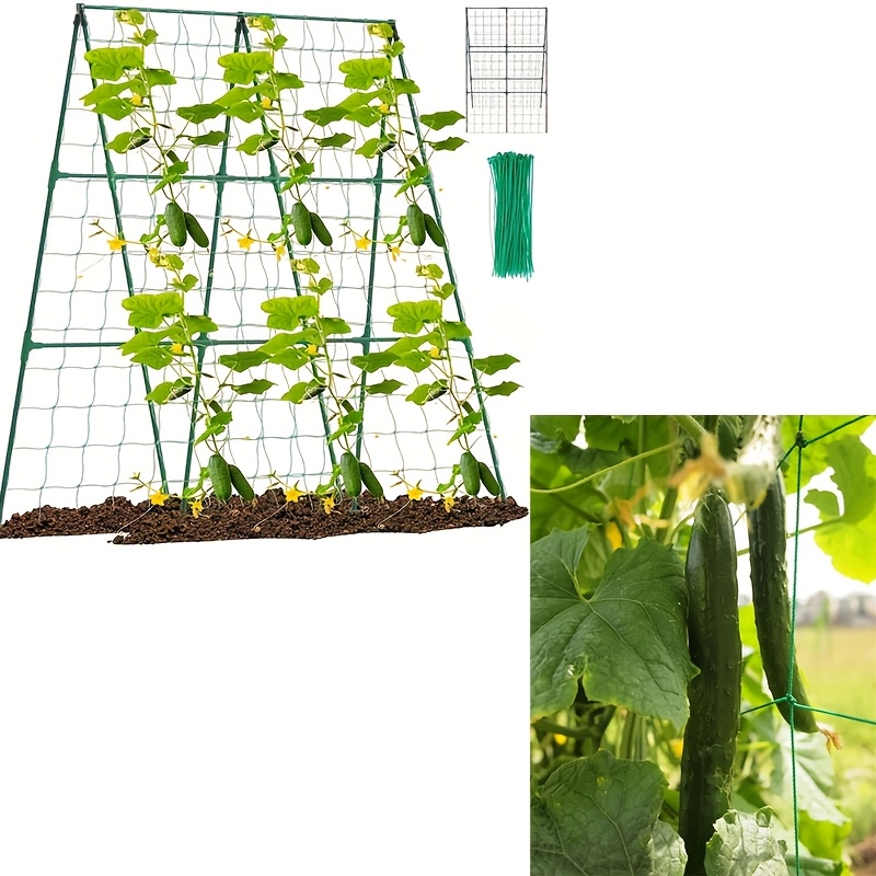 

2pcs Heavy-duty Pvc Garden Trellis Mesh - Support For Climbing Plants, Flowers & Vegetables, Easy Setup, Weather-resistant