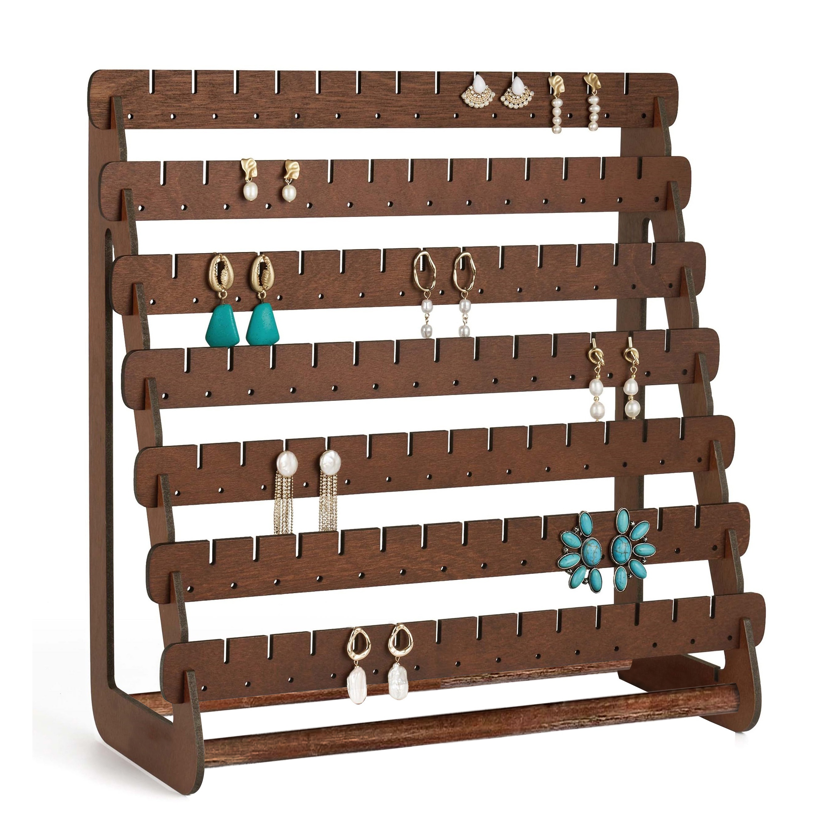 

Wood Earring Organizer - Holds 216 & , , , Display Stand For Jewelry ,