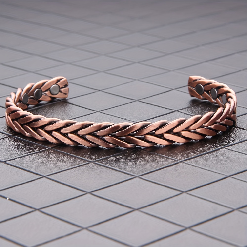 

Chic Adjustable Copper Magnetic Bracelet For Women - , Stylish Cuff Bangle Jewelry Gift For Moms & Daughters