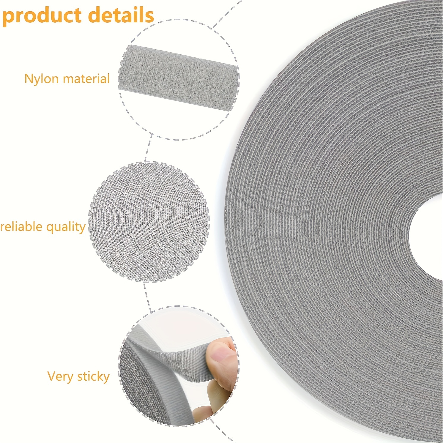 5.0meter Reusable Cable Ties - Multipurpose Cord Organizer Tape for Office & Home, Ideal for Computer and TV Wire Management, Durable Cable Wrap Straps