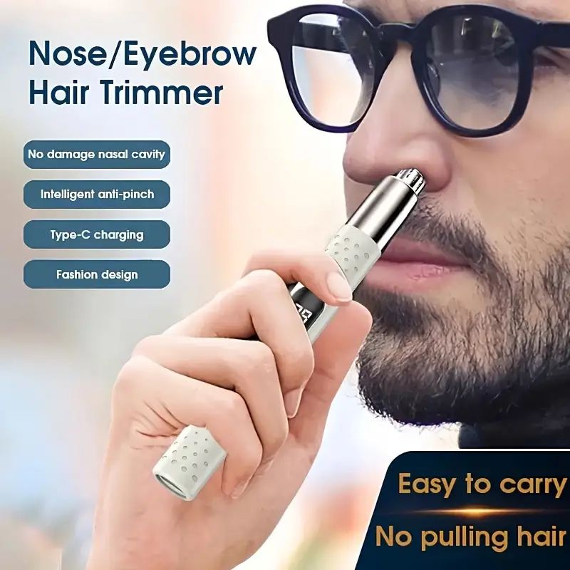 feiyba usb rechargeable nose ear hair trimmer with led display portable easy clean accurate trimming 4v 12v operating voltage   storage box travel friendly personal grooming tool trimmer for nose and ear hair Product details 6