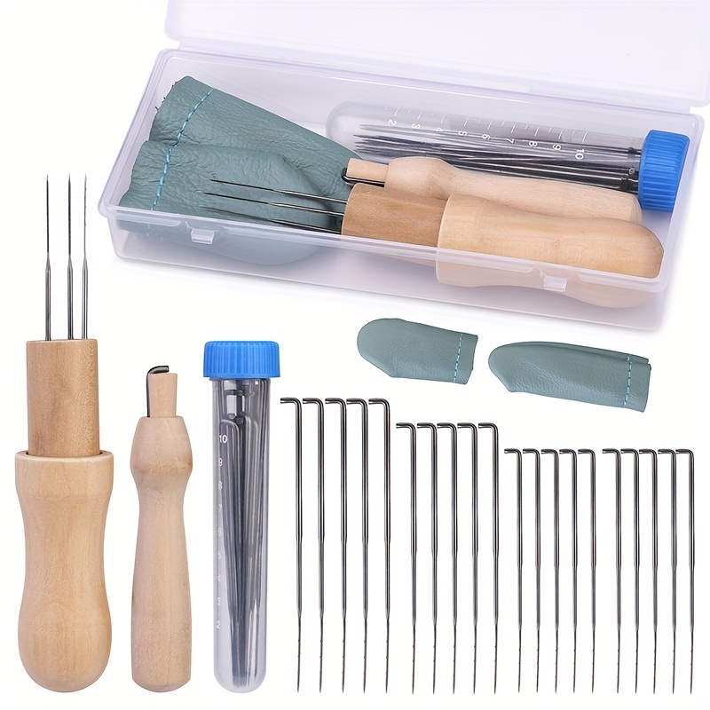 

22 Needle Felting Kit With 3 Needle Holders, 4 Sizes Metal Felting Needles (36, 38, 40, 42), Diy Wool Felt Crafting Supplies