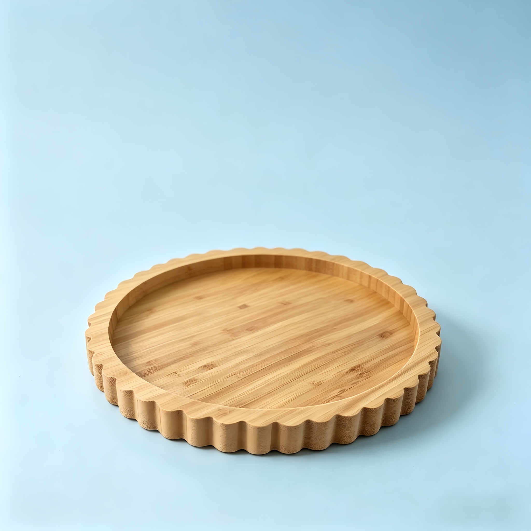 Image of Widened And Thickened Bohemian Style Round Tray With Wavy Storage Plate, Entrance Hall Living Room Desktop Decoration Aromatherapy Storage Tray, Handcrafted Wavy Texture Bamboo Tray